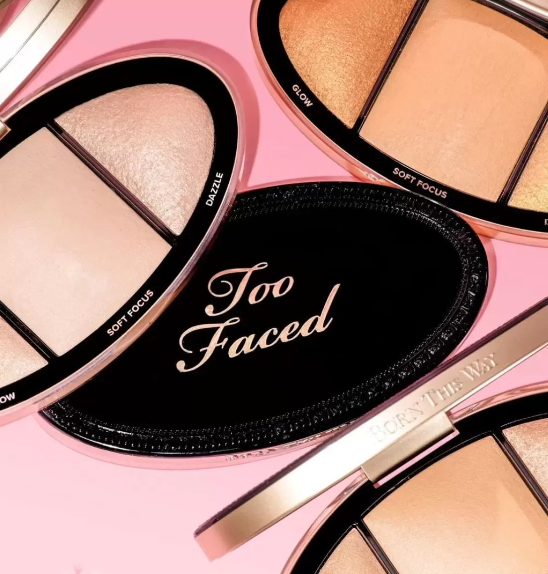about Highlighter Too Faced  BORN THIS WAY TURN UP THE LIGHT SKIN-CENTRIC HIGHLIGHTING PALETTE - TAN